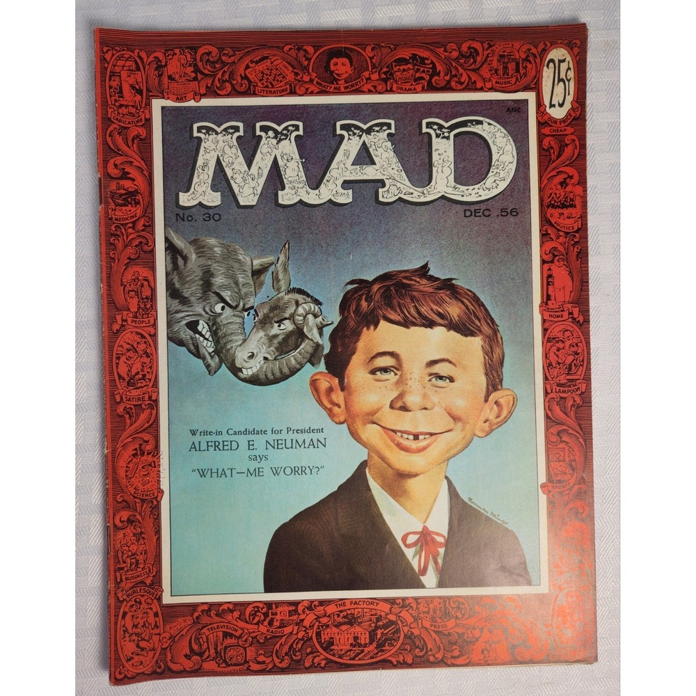 Mad Magazine #30 December 1956 First Appearance Alfred E. Newman Cover VERY FINE